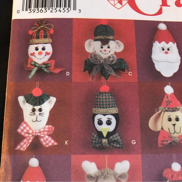 Felt Ornaments Snowman Santa Reindeer Elf Penguin Christmas Simplicity Crafts - Picture 2 of 7